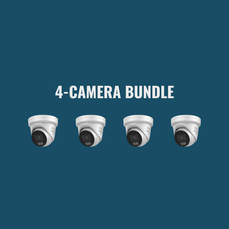 4-Camera Bundle - 4 x Hikvision 6MP ColorVu 3.0 Outdoor Turret Camera, Hybrid LED/IR, IP67, 2.8mm DS-2CD2367YSL2