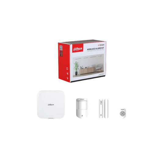 Dahua Prepacked Wireless Alarm KIT ART-ARC3800H-03-FW2, includes 1x Alarm Control Panel, 1x PIR, 1x Key Fob, 1x Reed Switch