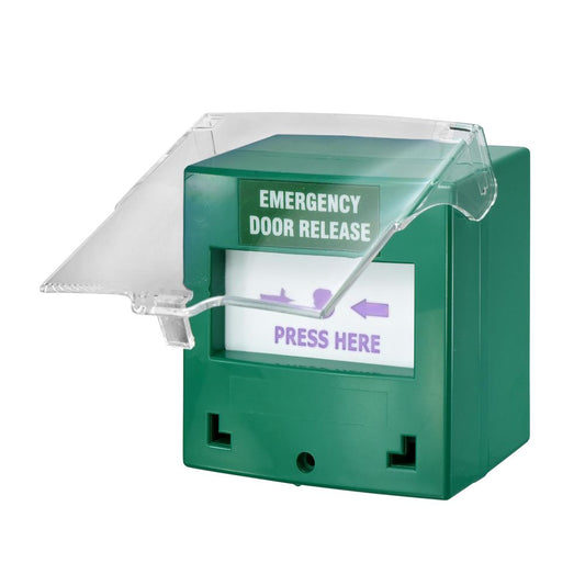 Gianni Call Point, Resettable DPDT with Cover, Back Light & Buzzer, Green CP-32GBZ-LB