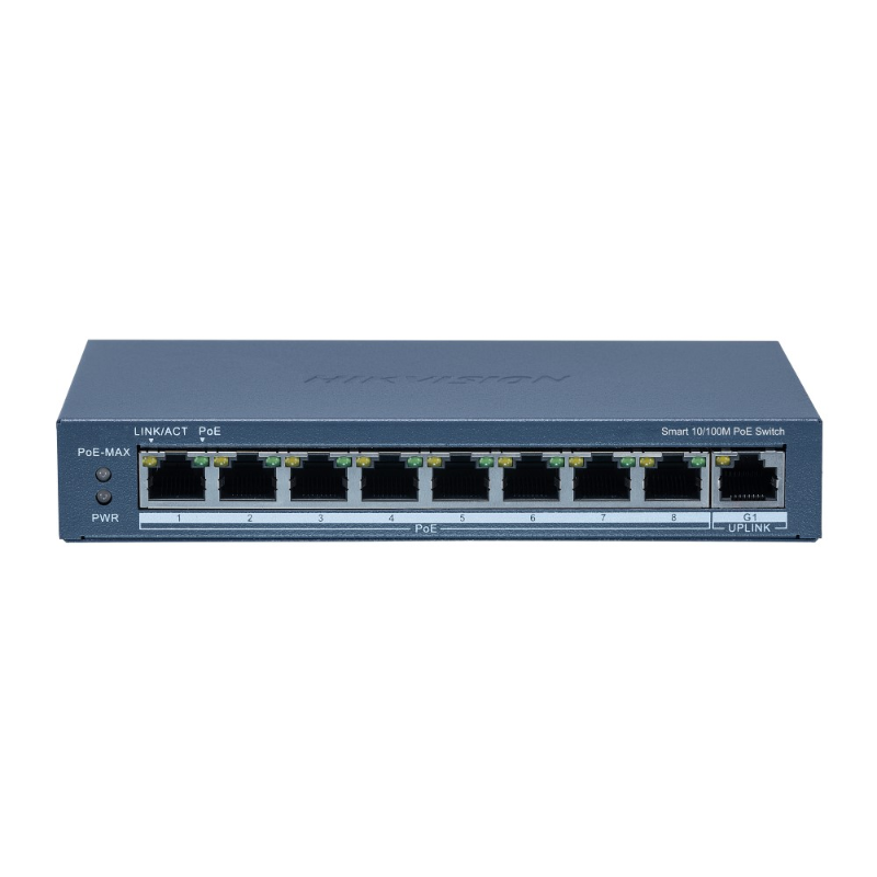 Hikvision 8 Port 10/100 PoE Switch, 1x 1Gb RJ45, 120W DS-3E1309P-EI