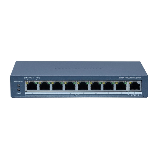 Hikvision 8 Port 10/100 PoE Switch, 1x 1Gb RJ45, 120W DS-3E1309P-EI