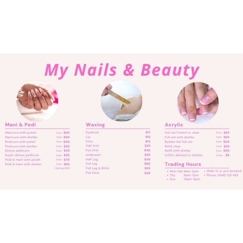 Menu Design up to 3 pages to be uploaded onto 1 TV only with the purchase of our PC Signage kit.
