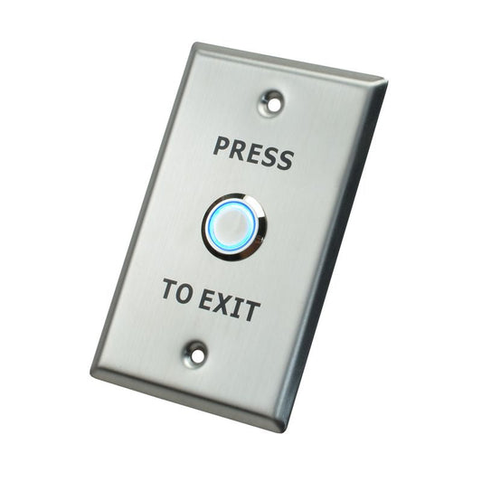 X2 Illuminated Exit Button, Stainless Steel - Large, SPDT, 12VDC, X2-EXIT-012