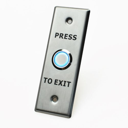X2 Illuminated Exit Button, Stainless Steel - Small, SPDT, 12VDC, X2-EXIT-013