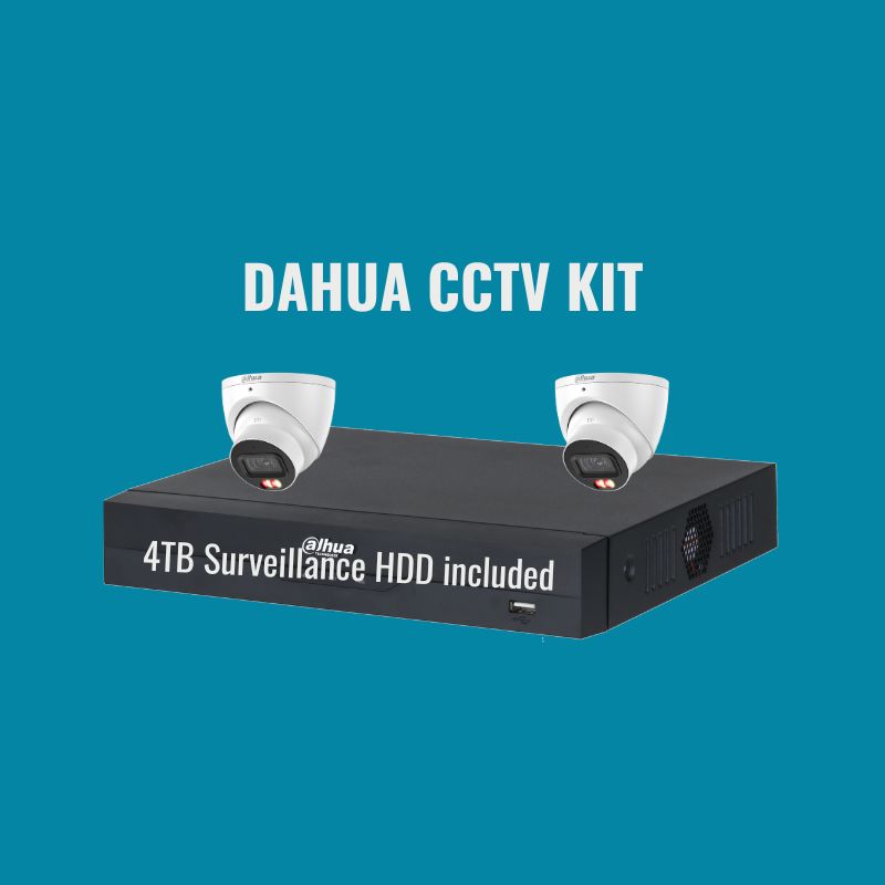 Dahua CCTV Kit 1: 6MP Dual Light 2-Camera Turret 4Ch NVR 4TB Kit.