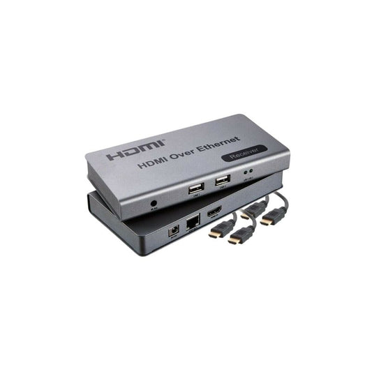 HDMI Over Ethernet KVM Extender 120M USB/ HDMI Loop Out , includes 2 x 2m HDMI cables