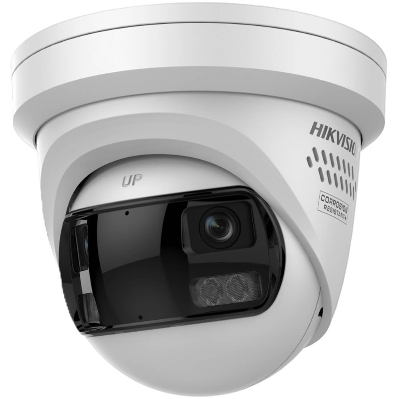 Hikvision Gen 3 8MP Panoramic ColorVu Fixed Turret Camera, 180 deg FOV, 2.8mm, DS-2CD2387G3P-LIS2UY/SL