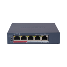 Hikvision 4 Port Managed PoE Switch, 1x Uplink, 65W DS-3E1105P-EI
