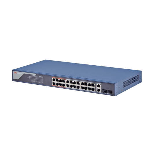 Hikvision 24 Port Managed PoE Switch, 2x Gigabit Uplink, 370W DS-3E1326P-EI