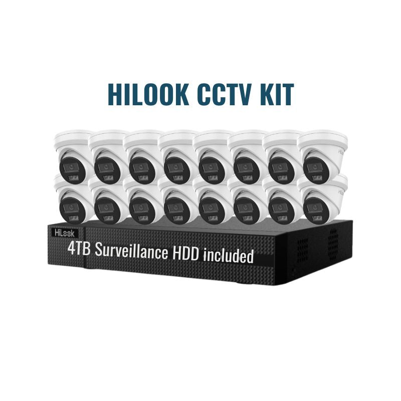 HiLook CCTV Kit 6: 6MP 16-Camera Turret 16Ch NVR 4TB Kit