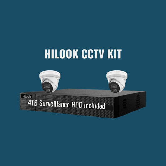 HiLook CCTV Kit 1: 6MP 2-Camera Turret 4Ch NVR 4TB Kit