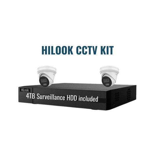 HiLook CCTV Kit 1: 6MP 2-Camera Turret 4Ch NVR 4TB Kit