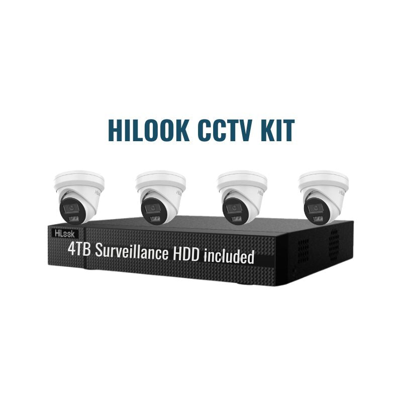 HiLook CCTV Kit 2: 6MP 4-Camera Turret 4Ch NVR 4TB Kit