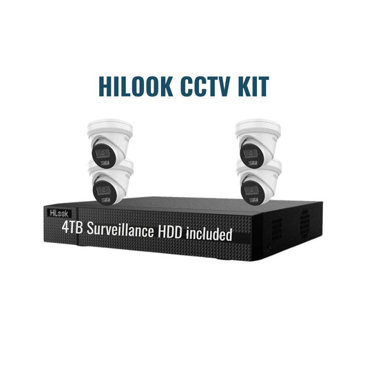 HiLook CCTV Kit 3: 6MP 4-Camera Turret 8Ch NVR 4TB Kit