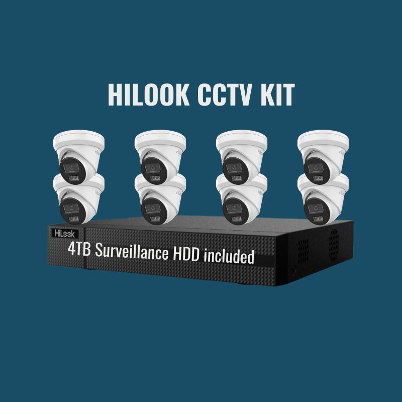 HiLook CCTV Kit 4: 6MP 8-Camera Turret 8Ch NVR 4TB Kit
