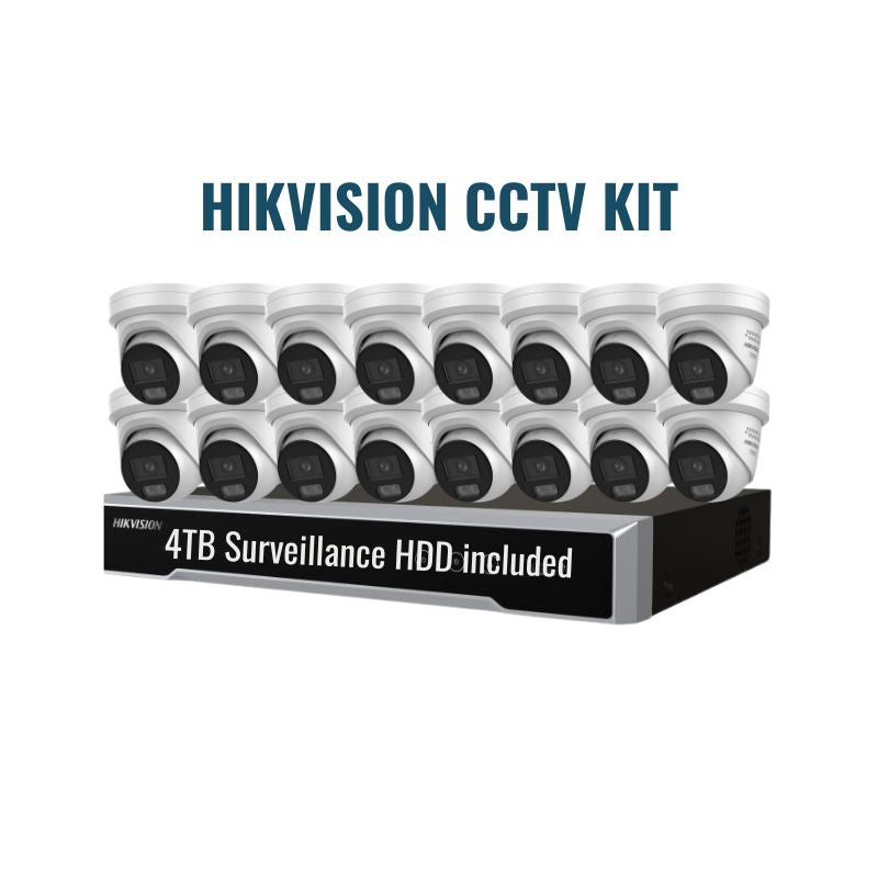 Hikvision CCTV Kit 6: ColorVu 3.0 6MP 16-Camera Turret 16Ch NVR 4TB Kit