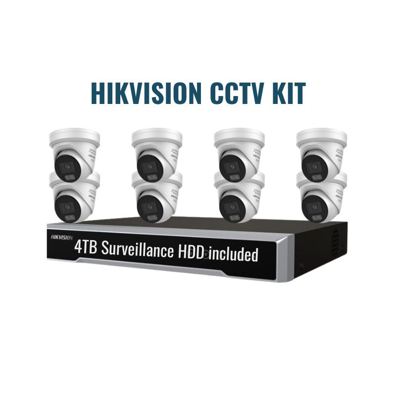 Hikvision CCTV Kit 5: ColorVu 3.0 6MP 8-Camera Turret 16Ch NVR 4TB Kit