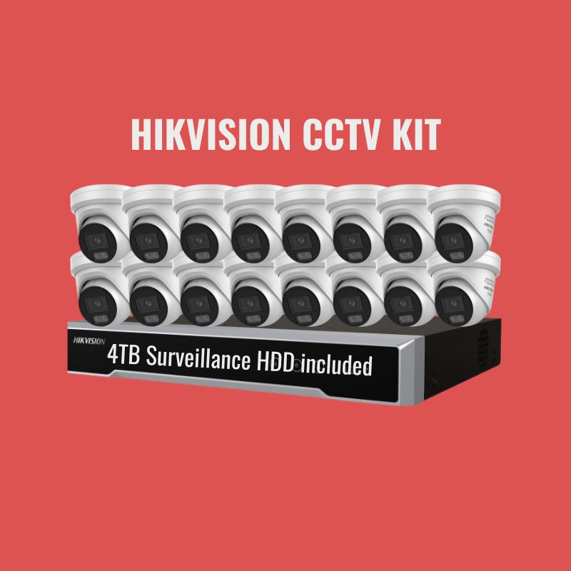 Hikvision CCTV Kit 6: ColorVu 3.0 6MP 16-Camera Turret 16Ch NVR 4TB Kit