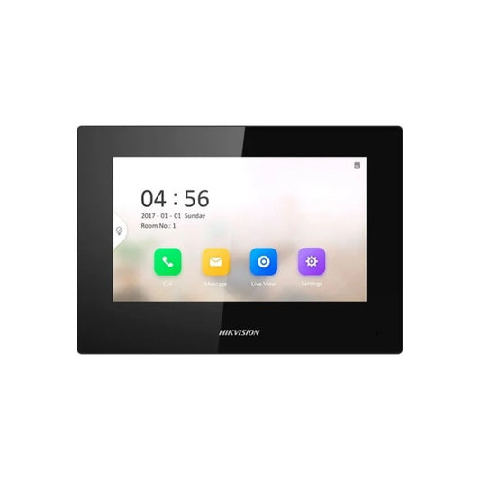 Hikvision 2nd Gen IP Intercom  Inch Touch Screen Room Station, 12V DC/POE, Lite, Black HIK-KH6320-LE1
