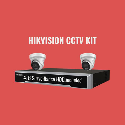 Hikvision CCTV Kit 1: ColorVu 3.0 6MP 2-Camera Turret 4Ch NVR 4TB Kit