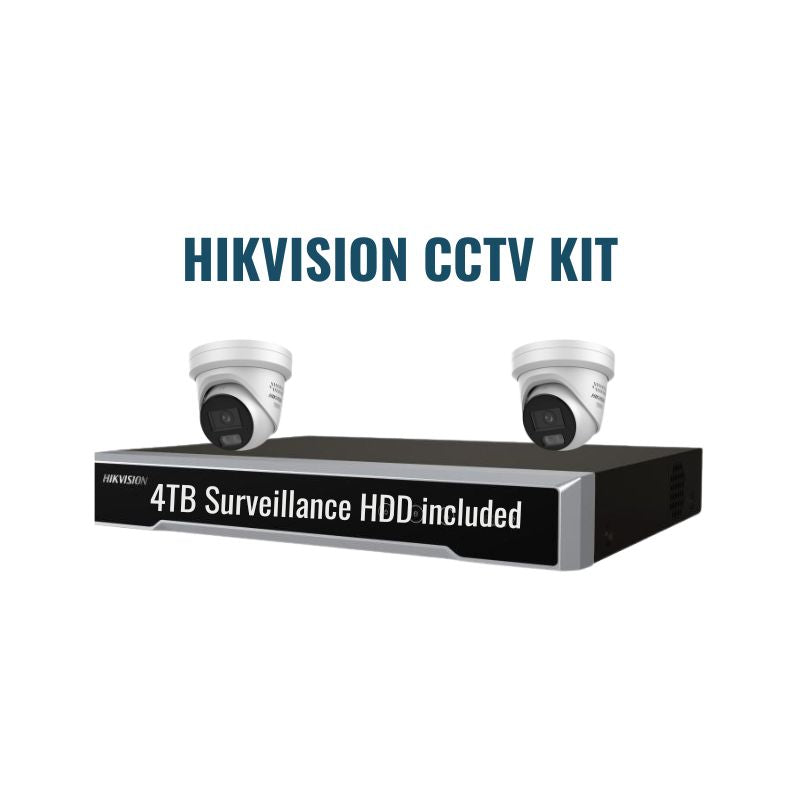 Hikvision CCTV Kit 1: ColorVu 3.0 6MP 2-Camera Turret 4Ch NVR 4TB Kit