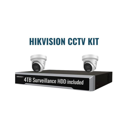 Hikvision CCTV Kit 1: ColorVu 3.0 6MP 2-Camera Turret 4Ch NVR 4TB Kit