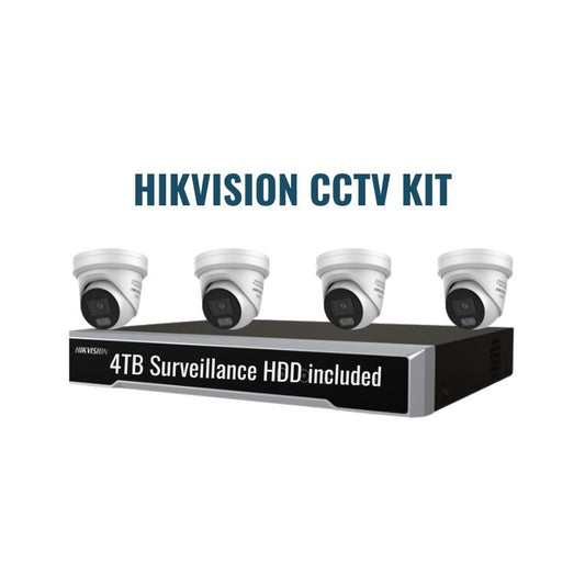 Hikvision CCTV Kit 2: ColorVu 3.0 6MP 4-Camera Turret 4Ch NVR 4TB Kit