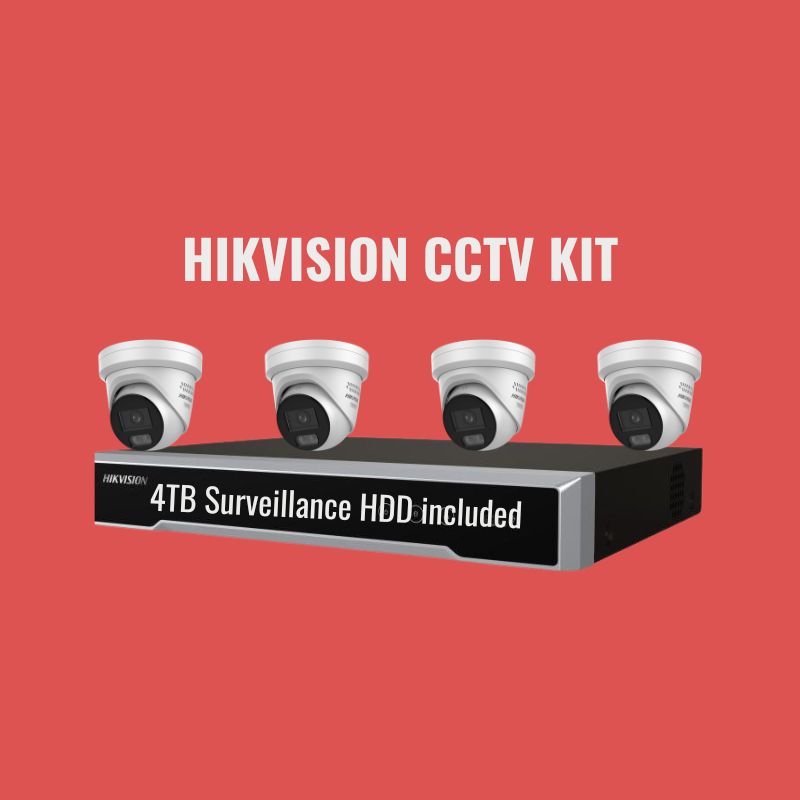 Hikvision CCTV Kit 3: ColorVu 3.0 6MP 4-Camera Turret 8Ch NVR 4TB Kit