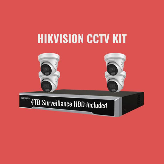 Hikvision CCTV Kit 2: ColorVu 3.0 6MP 4-Camera Turret 4Ch NVR 4TB Kit