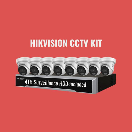 Hikvision CCTV Kit 5: ColorVu 3.0 6MP 8-Camera Turret 16Ch NVR 4TB Kit