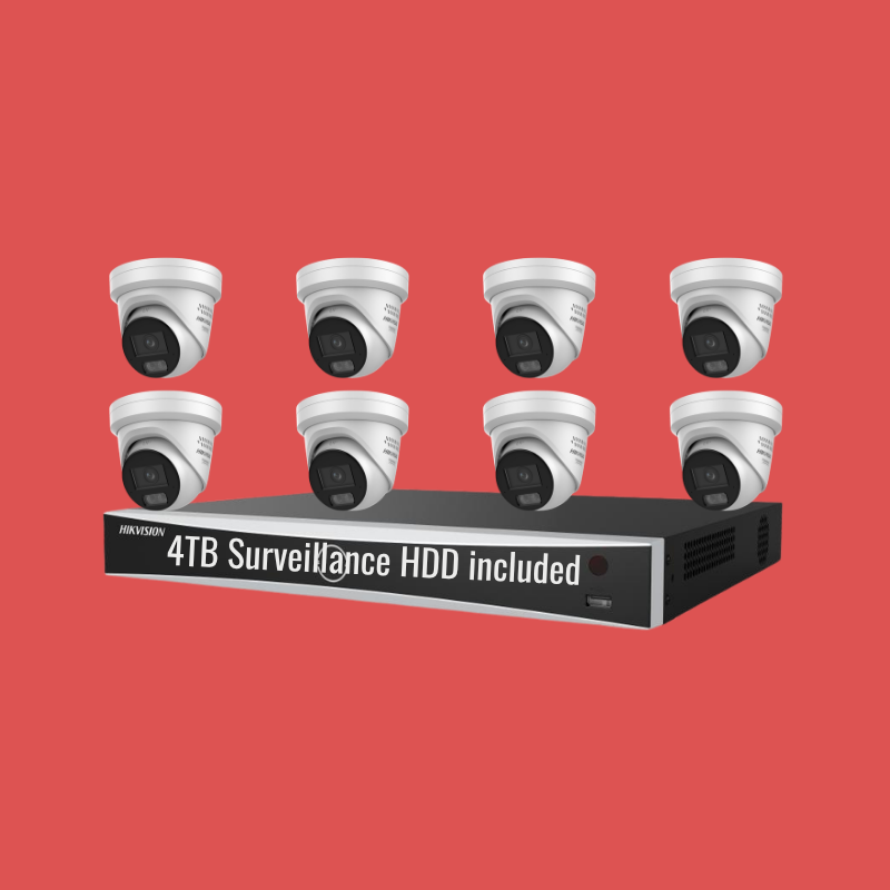 Brisbane Installed System – Hikvision 8MP ColorVU 3.0 CCTV Kit with 8CH AcuSeek NVR & 4TB HDD Fitted