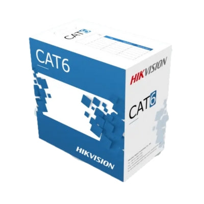 Cat6 Hikvision cable, 305m, Pull Box with Reel, Solid Copper DS-1LN6-UE-W-1