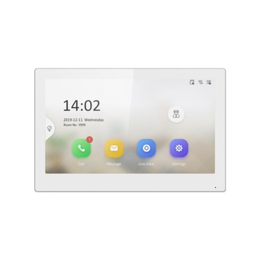 Hikvision Gen2 IP Intercom  Slim Bezel Room Station WiFi 7" Touch Screen, HIK-KH6350-WTE1W, White