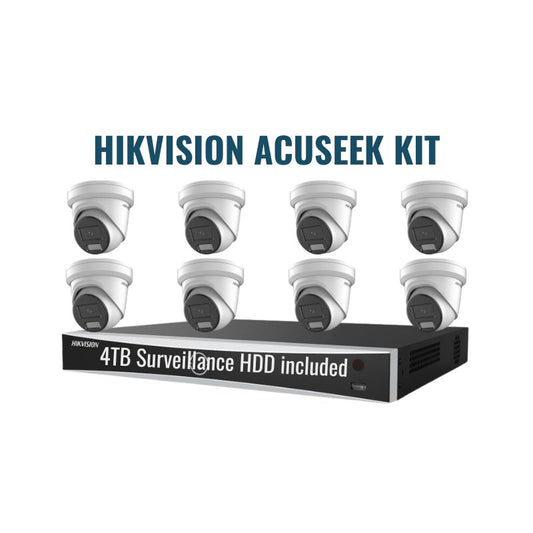 Hikvision AcuSeek Kit 1.3 includes 8x 6MP AcuSense, 1 x 8ch VPRO NVR 4TB.