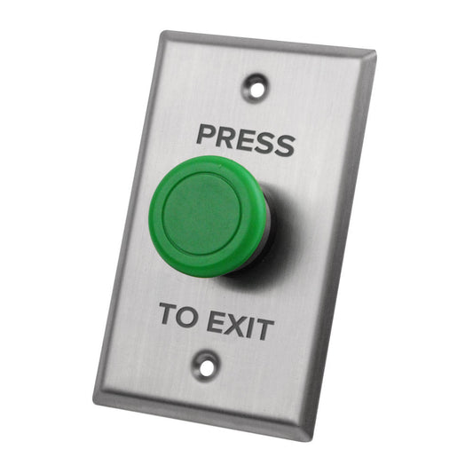 X2 Mushroom Exit, Heavy Duty, Green, Stainless Steel - Large, Isolated N/O and N/C, X2-EXIT-025